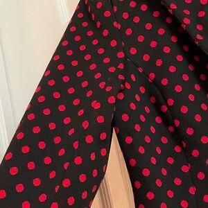 Polka Dot Red & Black Women's Elegant Business Casual Blazer by Grace Sz 12